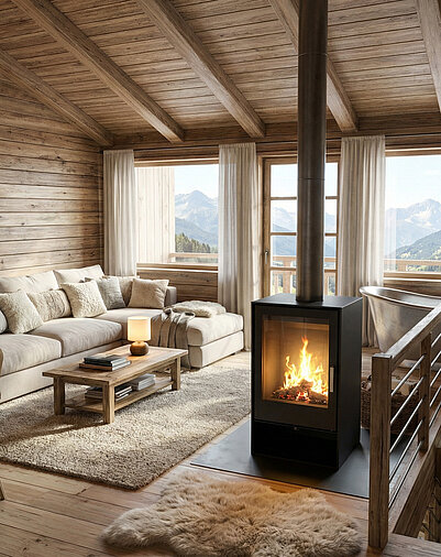 Wohnraum im privaten Chalet in Österreich - Bergdorf Vermala Gut